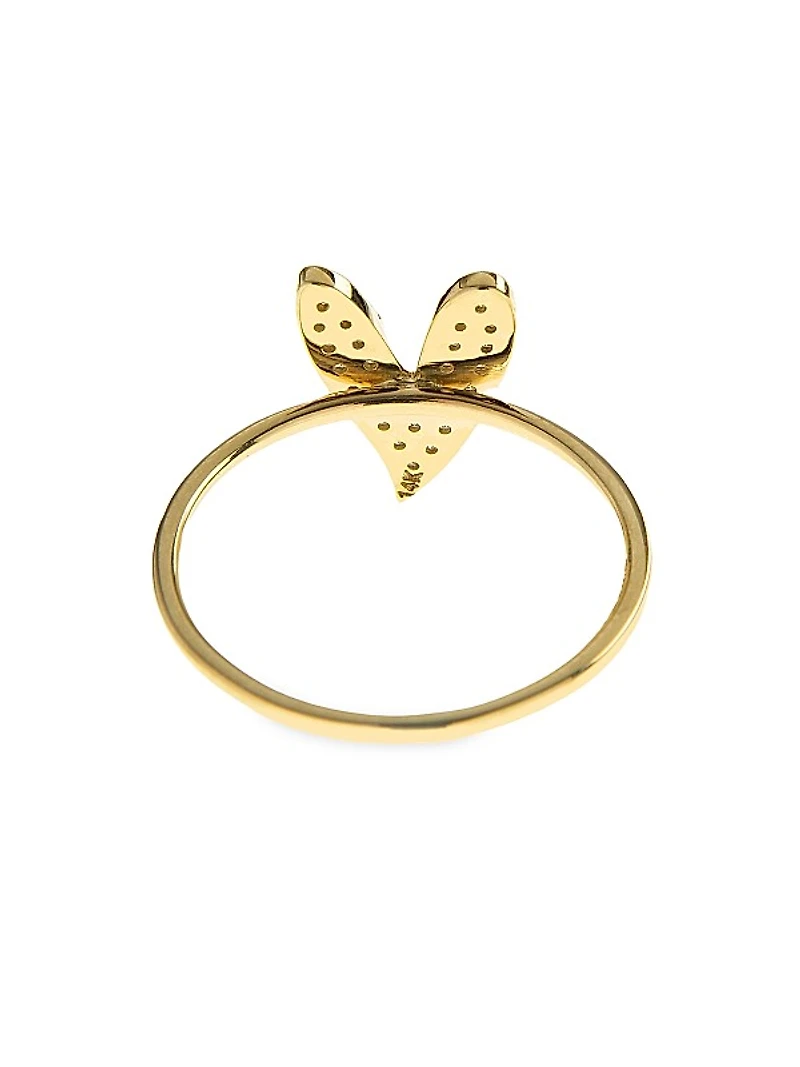 Be Mine 14K Yellow Gold & 0.16 TCW Diamond Heart Ring