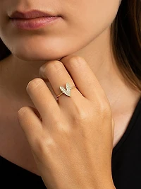Be Mine 14K Yellow Gold & 0.16 TCW Diamond Heart Ring