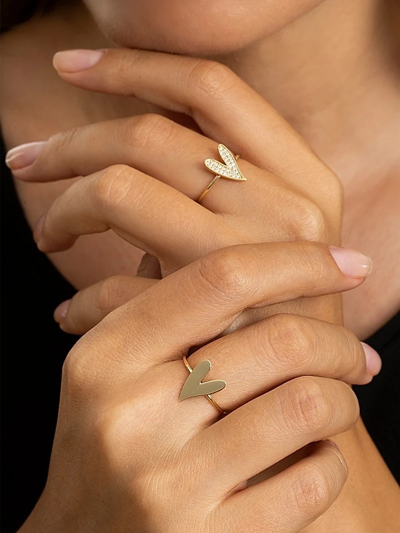 Be Mine 14K Yellow Gold & 0.16 TCW Diamond Heart Ring