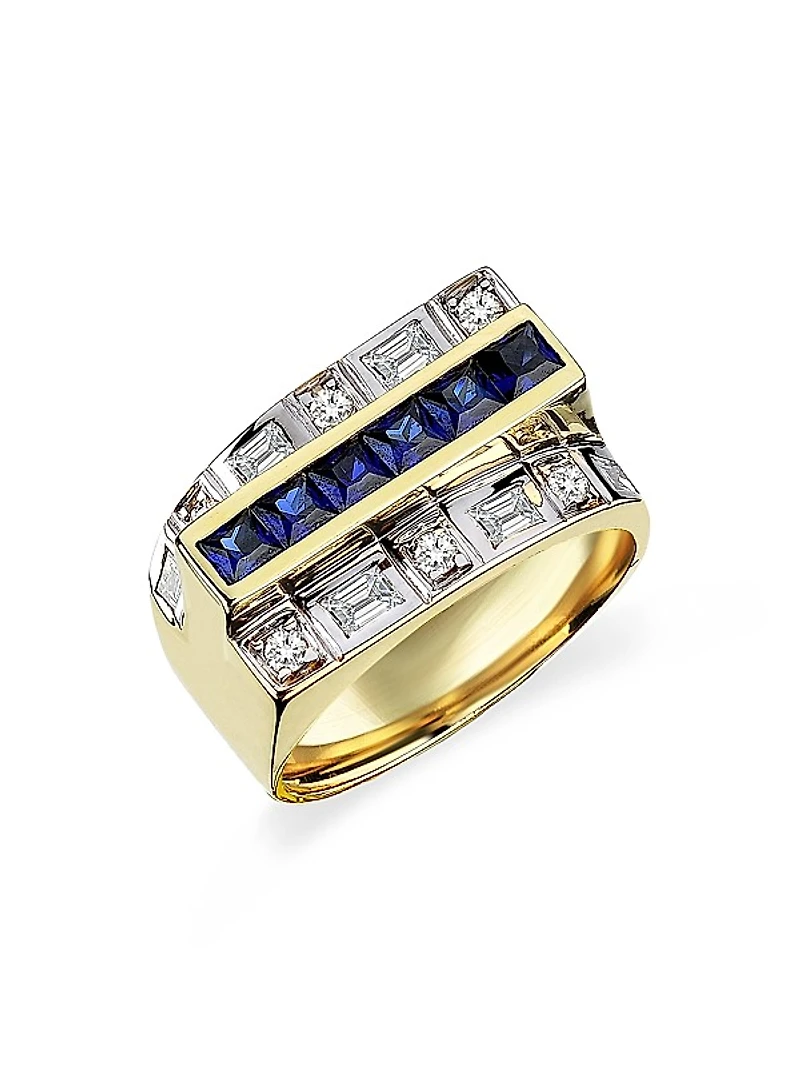 Vibe 14K Gold, Diamond & Sapphire Ring