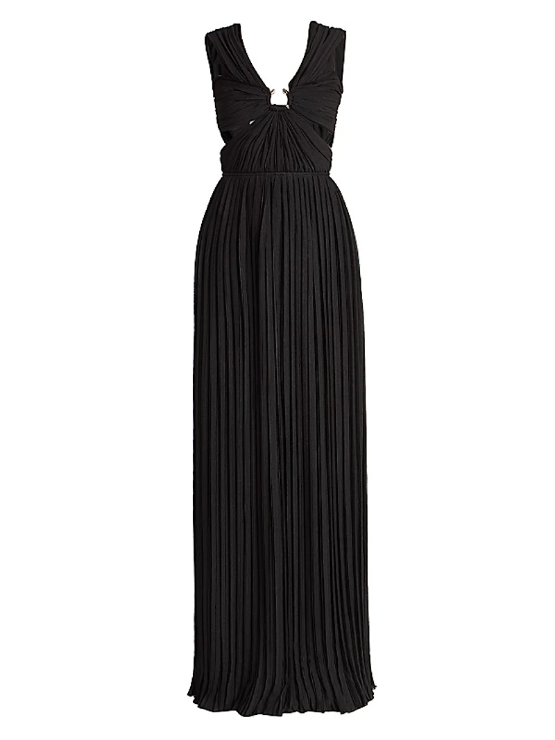 Hammered Silk Gauze Maxi Dress