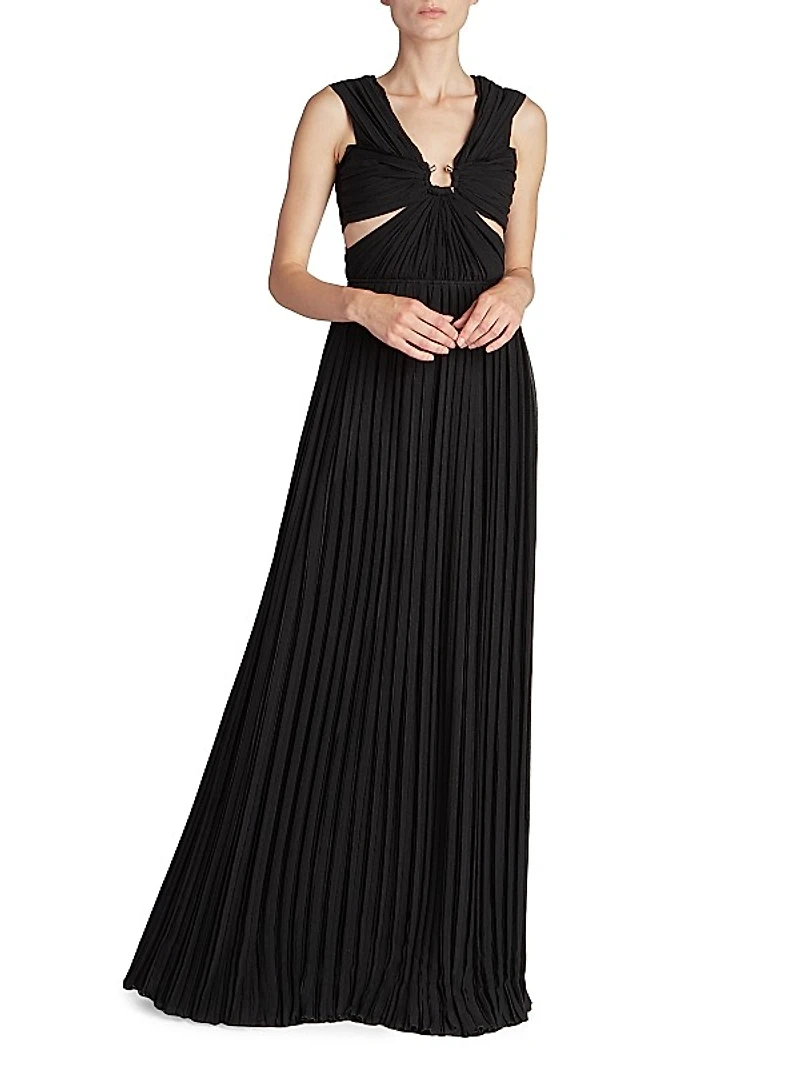 Hammered Silk Gauze Maxi Dress