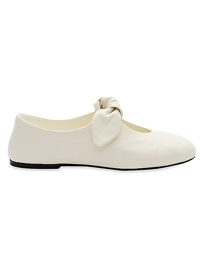 Bow Leather Flats