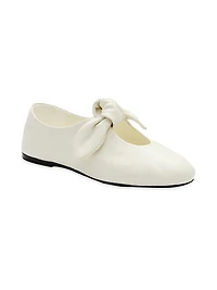Bow Leather Flats