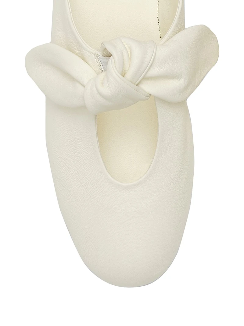 Bow Leather Flats