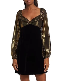 Paris Metallic & Velvet Cocktail Dress