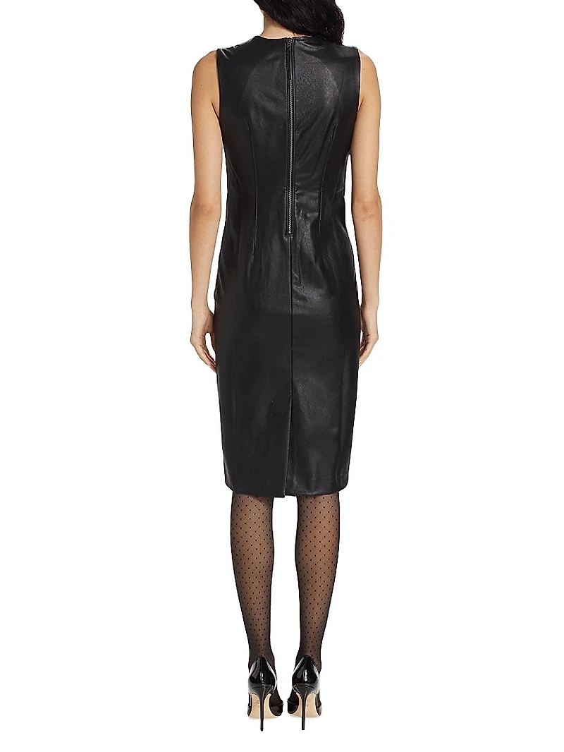 Faux Leather Sheath Dress