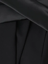 Satin Belt Cap-Sleeve Sheath Dress