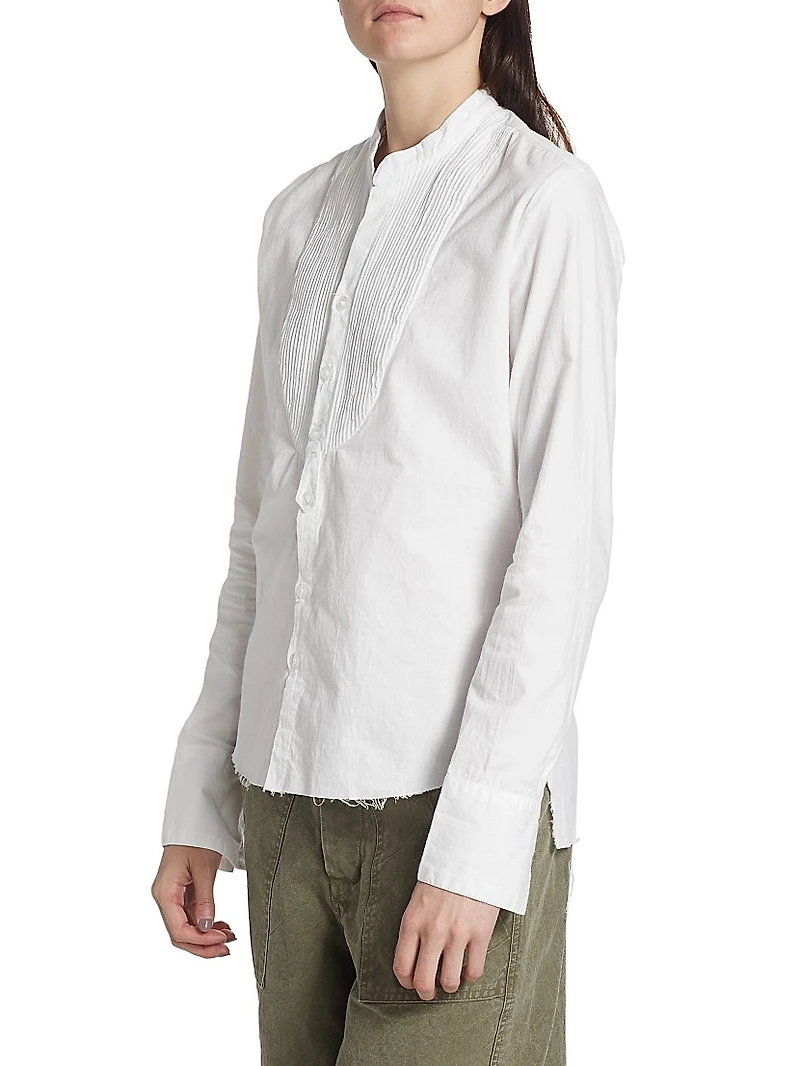 Pleated High-Low Shirt