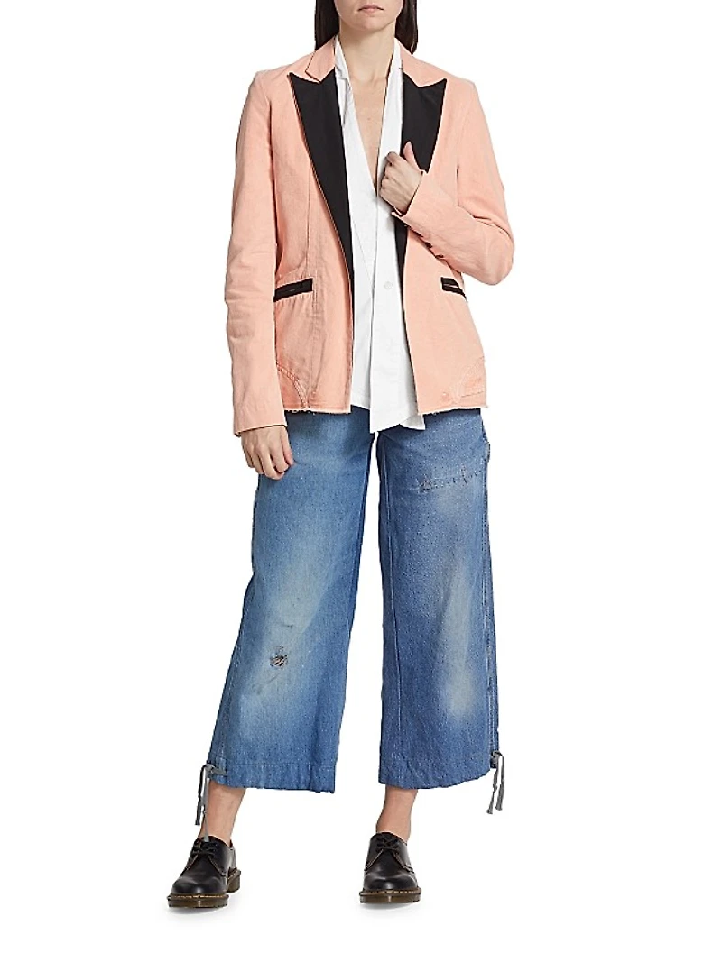 Open-Front Denim Jacket