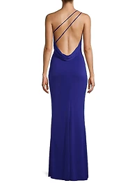 Winnipeg One-Shoulder Ruched Gown