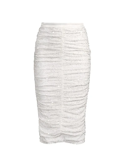 Estrella Sequin Ruched Pencil Skirt
