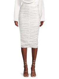 Estrella Sequin Ruched Pencil Skirt