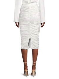 Estrella Sequin Ruched Pencil Skirt
