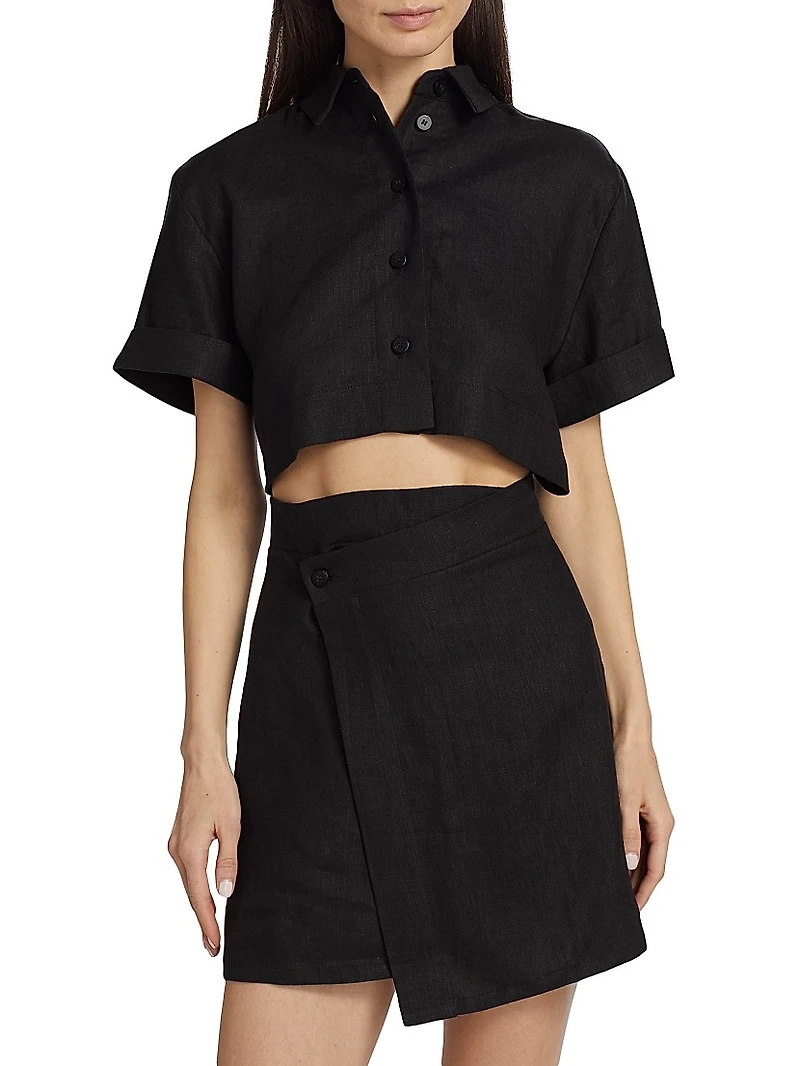 Melanie Linen Cut-Out Minidress