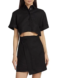 Melanie Linen Cut-Out Minidress