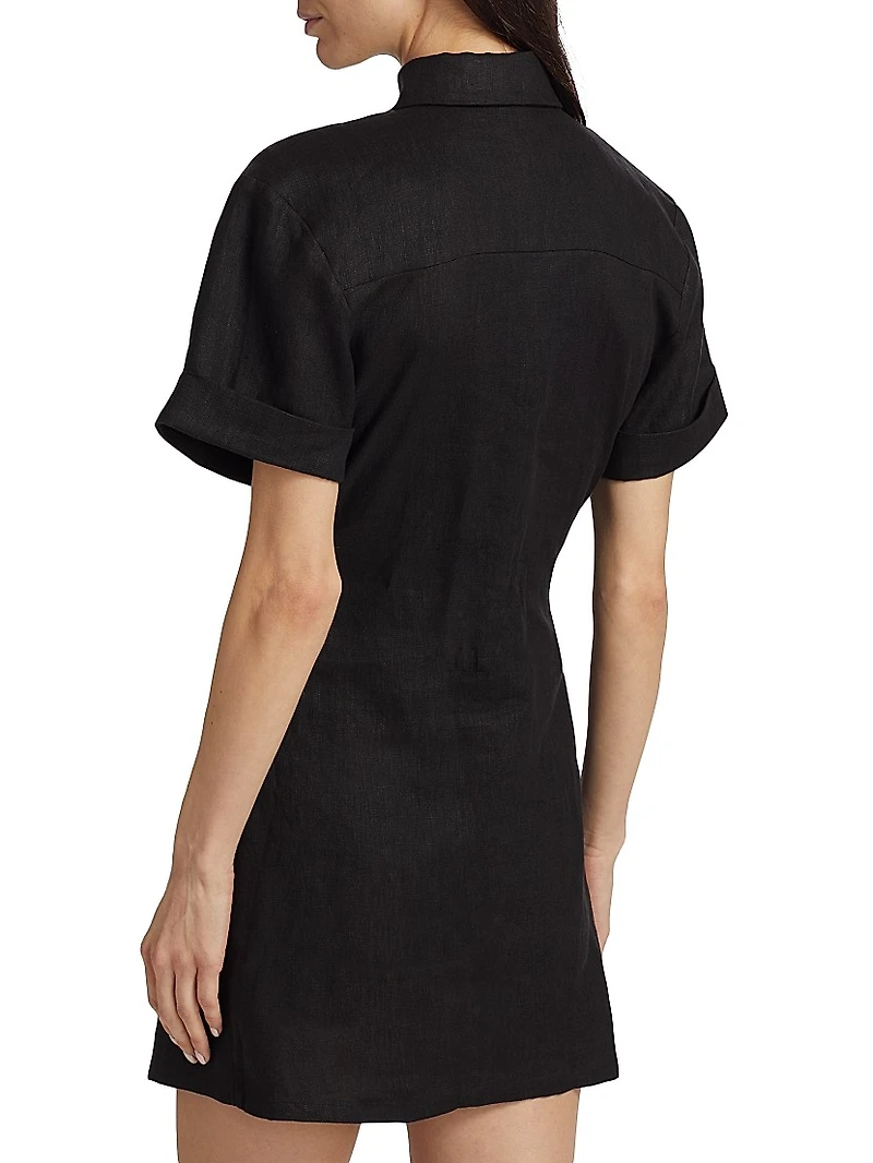 Melanie Linen Cut-Out Minidress