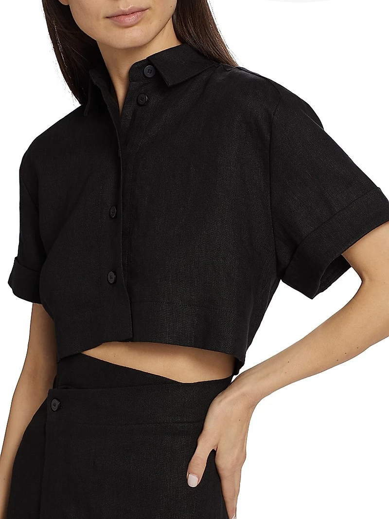 Melanie Linen Cut-Out Minidress