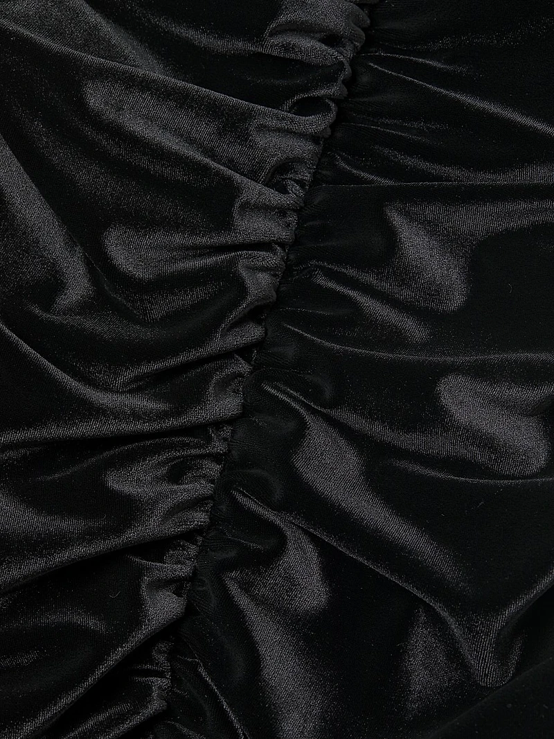 Velvet Strapless Ruched Minidress