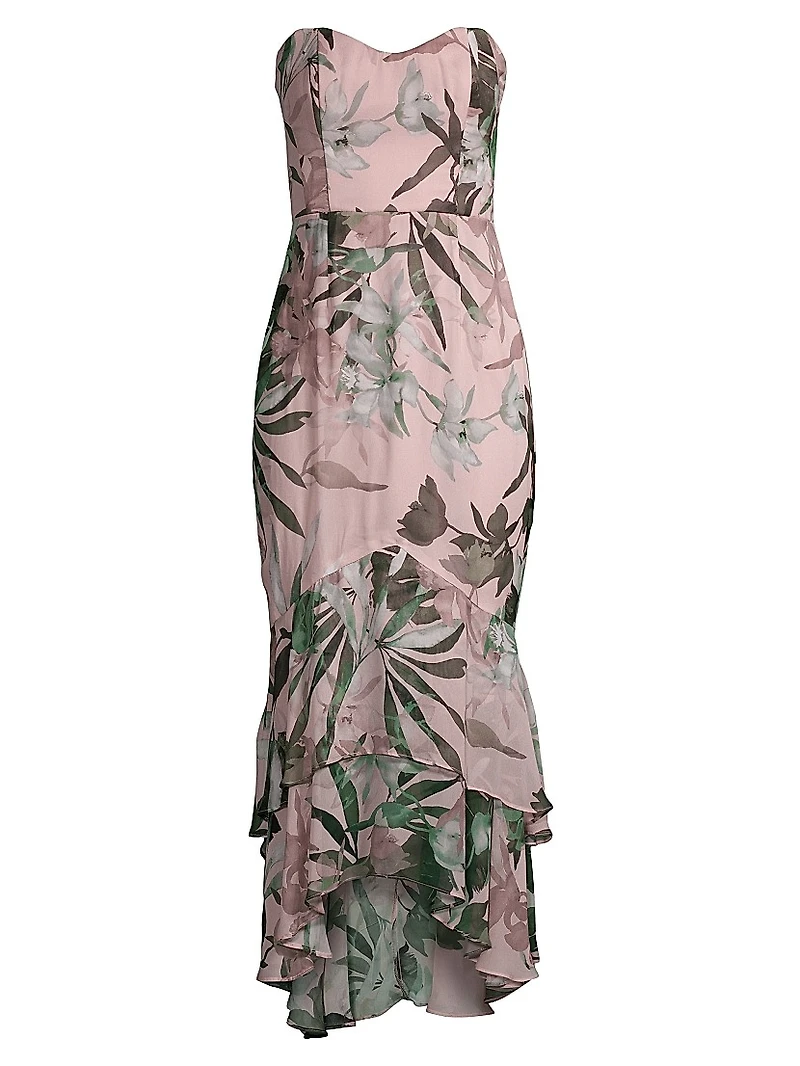 Cece Ruffled Floral Gown