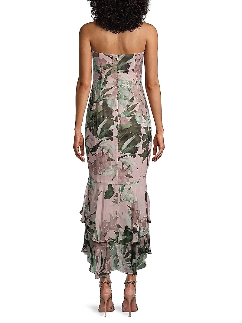 Cece Ruffled Floral Gown