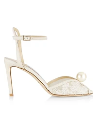 Sacora 85MM Floral Lace Sandals