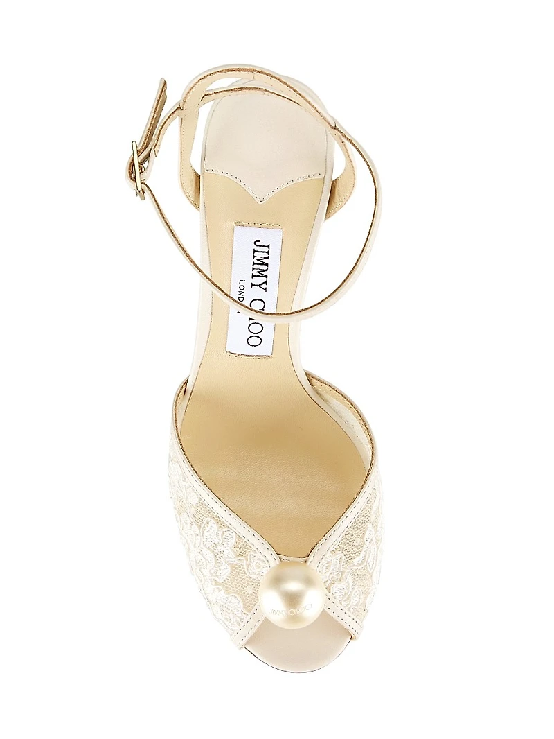 Sacora 85MM Floral Lace Sandals