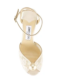 Sacora 85MM Floral Lace Sandals