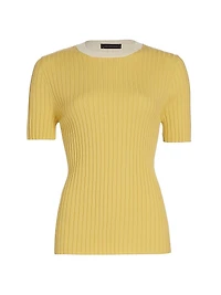COLLECTION Cotton Short-Sleeve Sweater