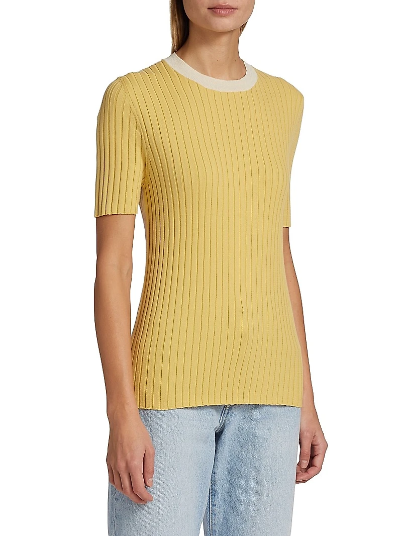 COLLECTION Cotton Short-Sleeve Sweater