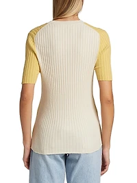 COLLECTION Cotton Short-Sleeve Sweater