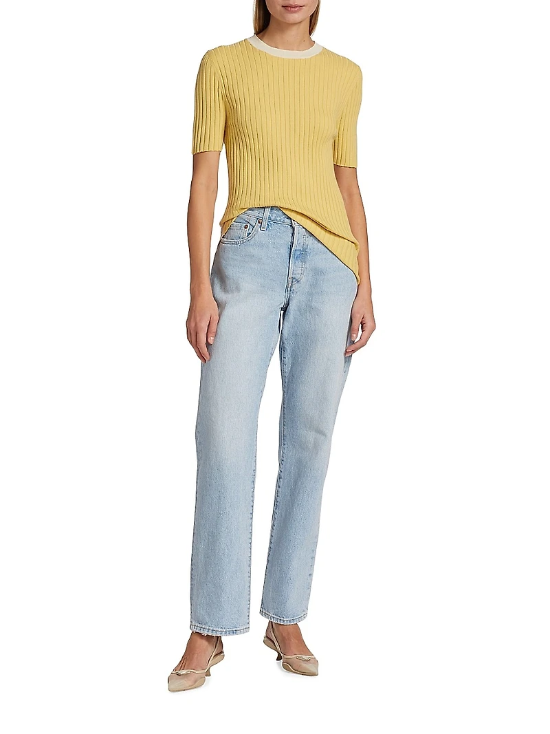COLLECTION Cotton Short-Sleeve Sweater