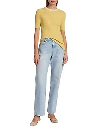 COLLECTION Cotton Short-Sleeve Sweater