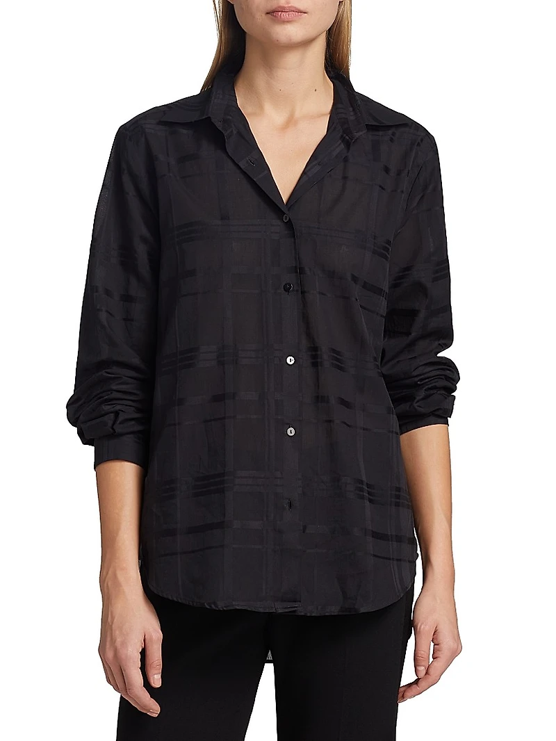 COLLECTION Plaid Cotton Button-Front Shirt
