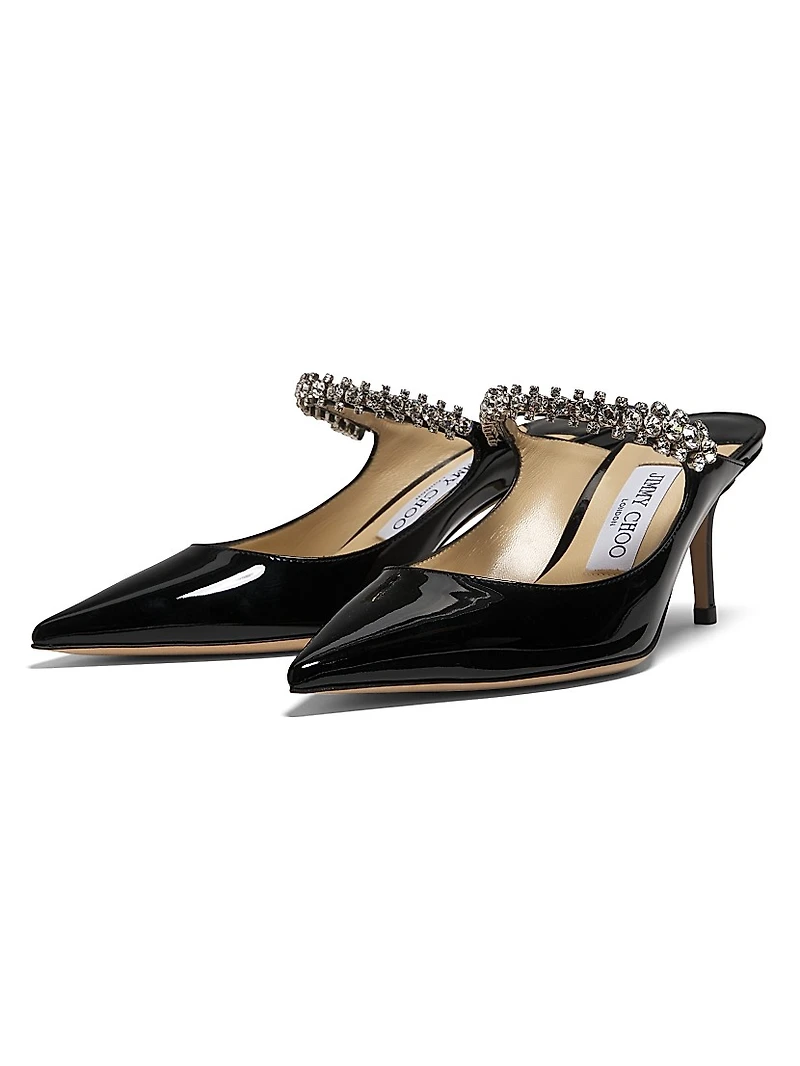 Bing 65MM Embellished Patent Leather Mules