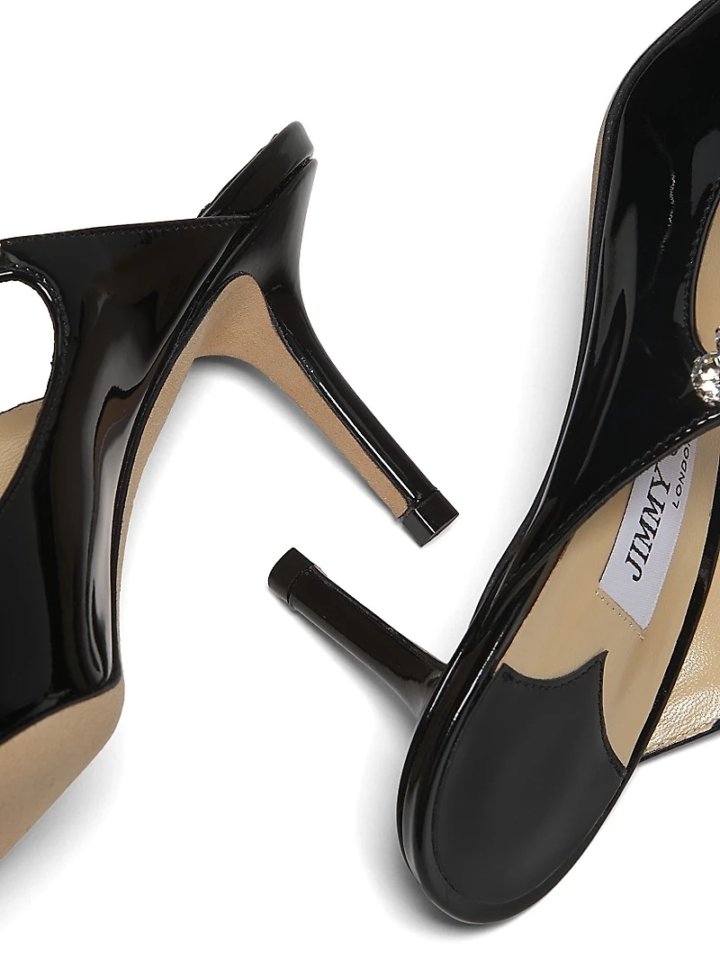 Bing 65MM Embellished Patent Leather Mules