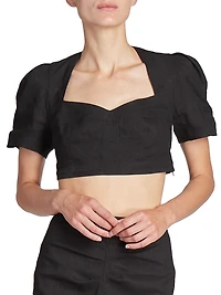 Fania Cropped Hemp-Blend Top