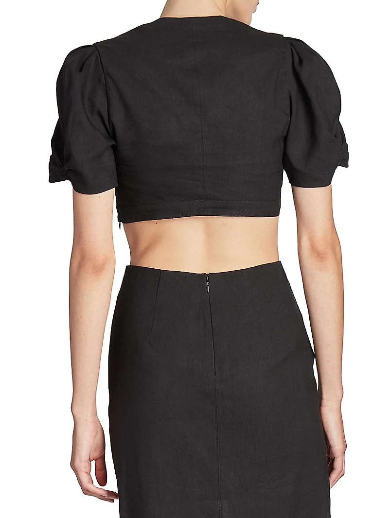 Fania Cropped Hemp-Blend Top