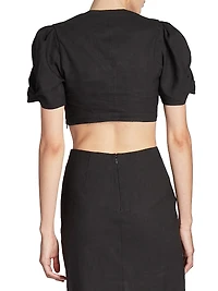 Fania Cropped Hemp-Blend Top