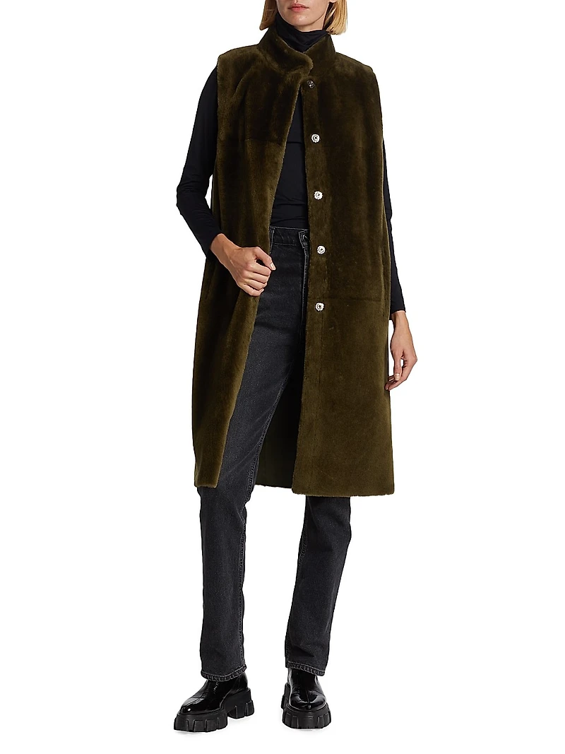 Maximilian Reversible Shearling Lamb Vest
