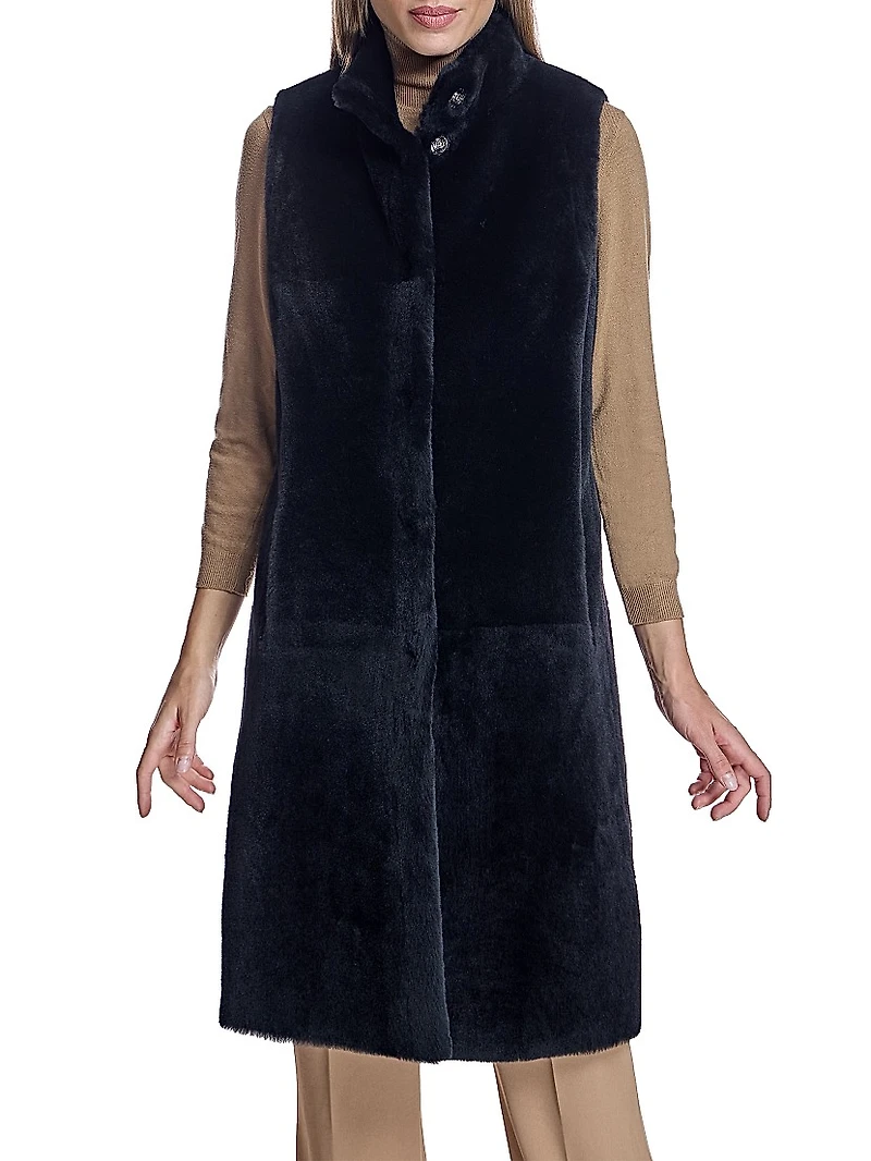 Maximilian Reversible Shearling Lamb Vest