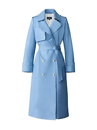 Leather Double-Breasted Belted Coat