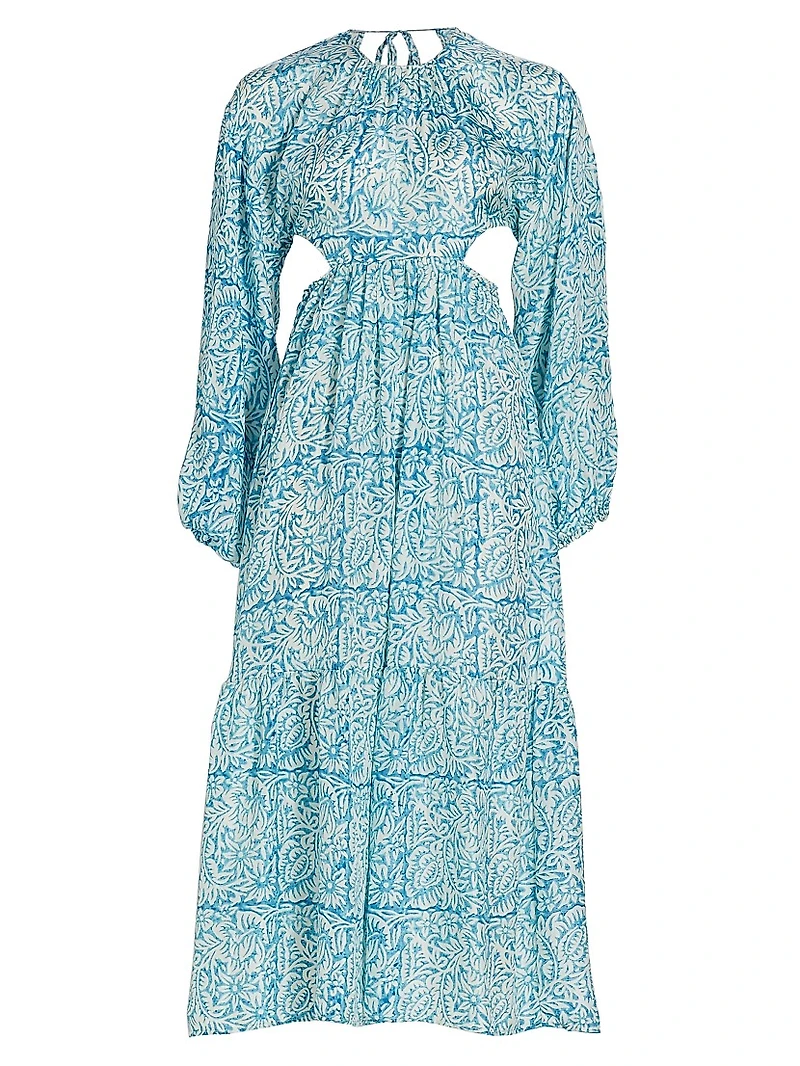 Carmen Printed Cut-Out Maxi Dress
