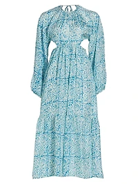 Carmen Printed Cut-Out Maxi Dress