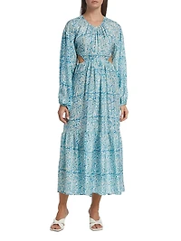 Carmen Printed Cut-Out Maxi Dress