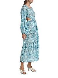 Carmen Printed Cut-Out Maxi Dress