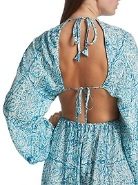 Carmen Printed Cut-Out Maxi Dress