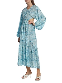 Carmen Printed Cut-Out Maxi Dress