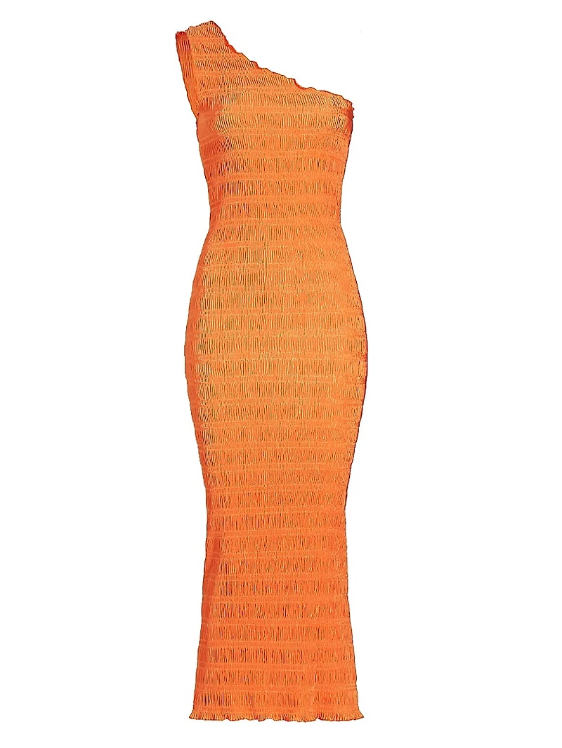 Gigi Pleated One-Shoulder Gown