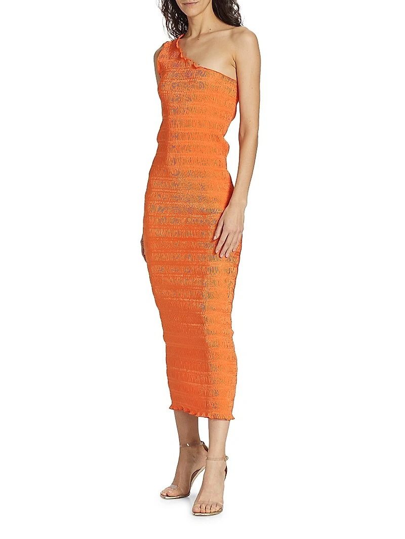 Gigi Pleated One-Shoulder Gown